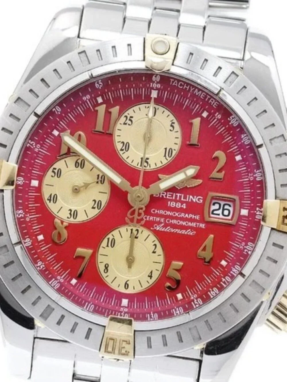 BREITLING Chronomat Evolution B13356 Date Red / gold Dial Automatic Men's_961448